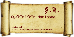 Gyárfás Marianna névjegykártya